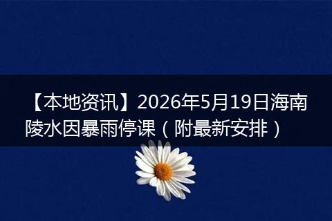 【本地资讯】2026年5月19日海南陵水因暴雨停课（附最新安排）