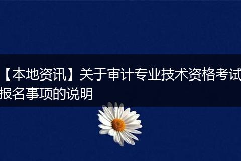 【本地资讯】关于审计专业技术资格考试报名事项的说明