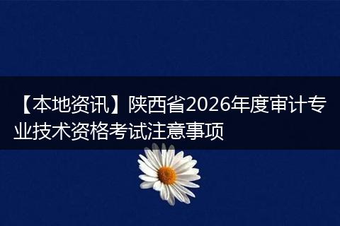 【本地资讯】陕西省2026年度审计专业技术资格考试注意事项